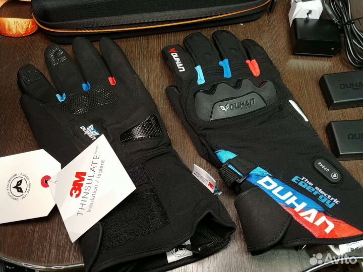 Мото Перчатки с подогревом Duhan 7.4v 2 аккум