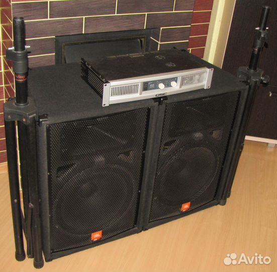 Колонки JBL Pro 1000-2000W JRX115 Усилитель Стойки