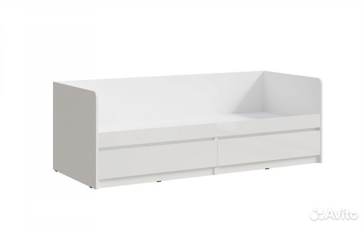 Кровать с ящиками Белый/Графит 0,8 м