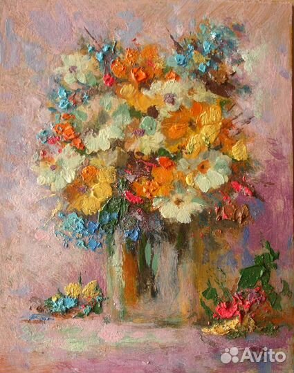 Картина маслом Натюрморт Масло Живопись Цветы