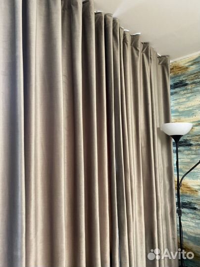 Шторы бархат бежевый