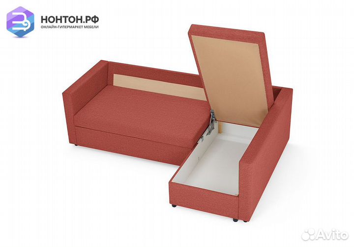 Диван угловой дельфин Мансберг лайт терракотовый