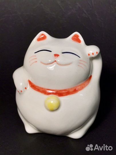 Манэки Нэко фарфор фигурка кота-японца на удачу