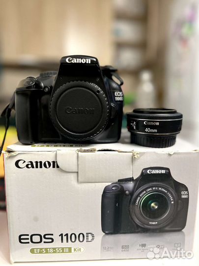 Фотоаппарат Canon 1100d+объектив canon 40мм 2.8
