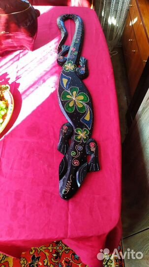 Метровый деревянный крокодил.ручная работа