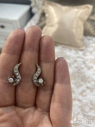 Серьги СССР с бриллиантами