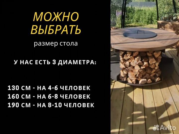 Стол с очагом, барбекю для кафе