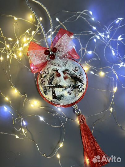 Винтажная елочная игрушка ручной рабоыт