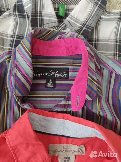 Рубашки 134 размер Benetton, HM, Next