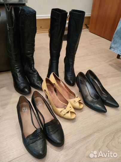 Туфли сапоги tervolina 38-40 размер кожа черные
