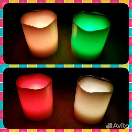 Светодиодная свеча (разноцветная)