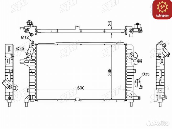 Радиатор Opel Astra 04-13 / Zafira 05-14 / Astra Family 11-14 / Astra GTC 04-15