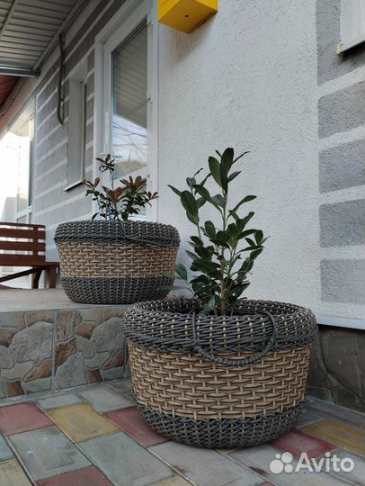 Кашпо из искусственного ротанга 60 литров