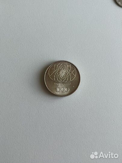 Италия 1000 лир 1970 монета серебро Конкордия