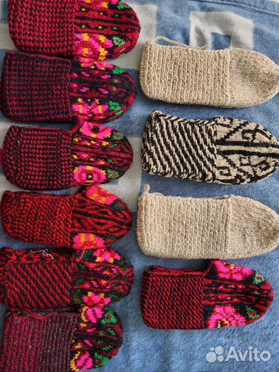 Носки ручной вязки шерстяные