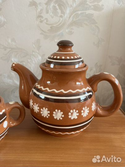 Сервиз чайный глиняный