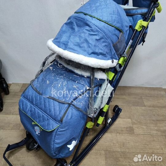 Коляска санки Ника 7-7 механическая спинка