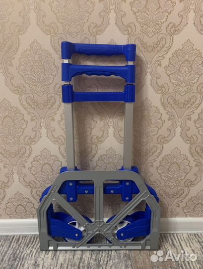 Тележка передвижная универсальная складная синяя
