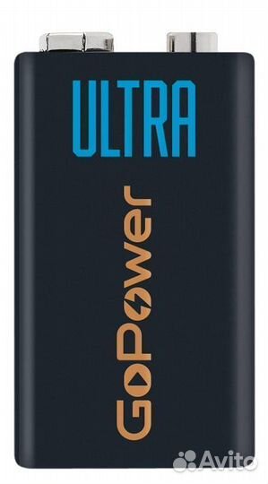 Крона 6LR61 Alkaline Ultra 9В, GoPower 00-00026400