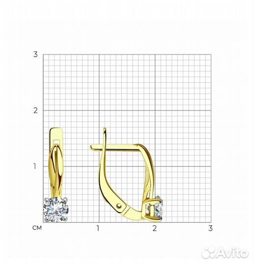 Серьги sokolov желтое золото585 фианит