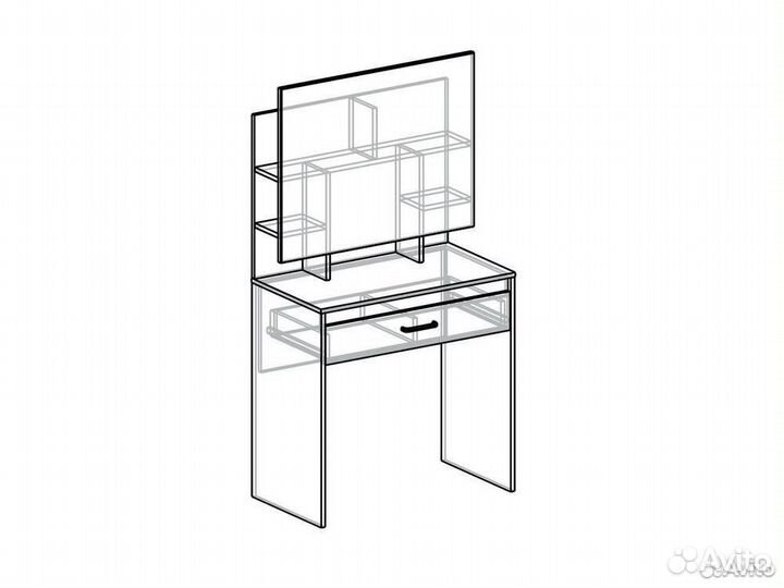 Макияжный стол Дуб Белый Крафт Прага