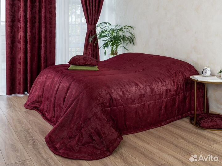 Покрывало Зарина гранат новое плед на кровать