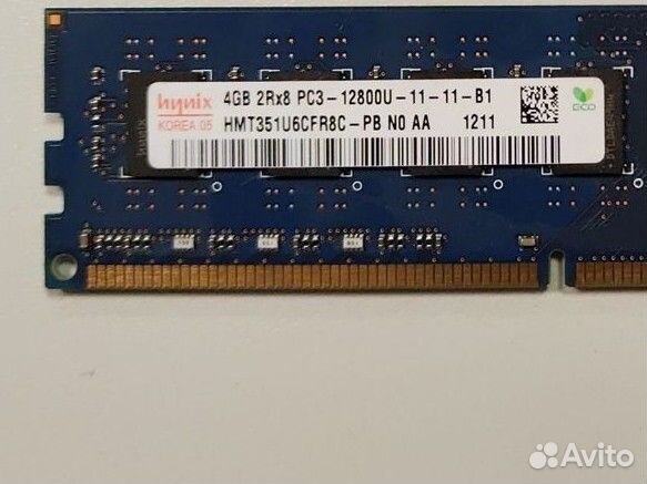 Оперативная память для пк ddr3 4 gb 2Rx8 PC3 12800 купить в Санкт Петербурге Электроника Авито