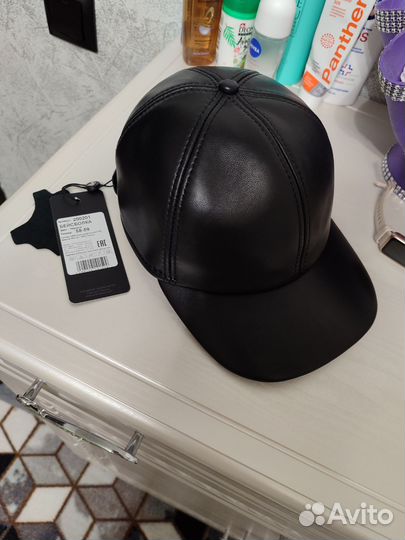 Бейсболка кожаная