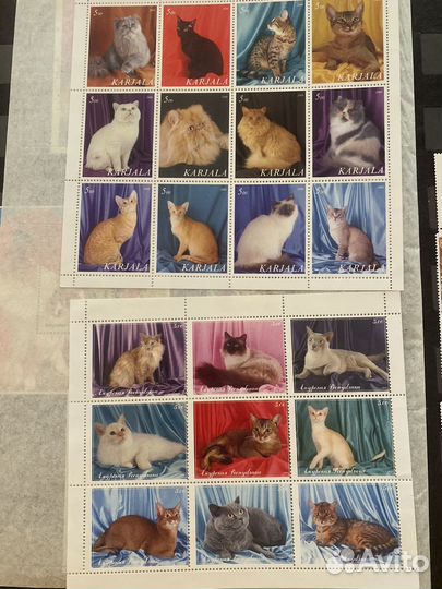 Коллекционные марки кошки и собаки
