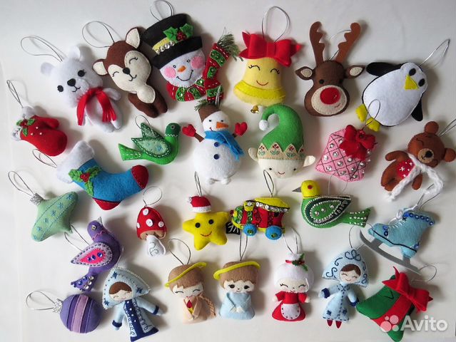 Елочные игрушки из фетра