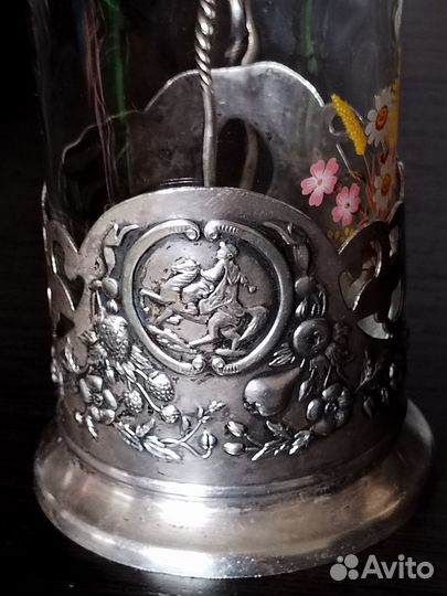 Подстаканник мельхиор СССР в комплекте