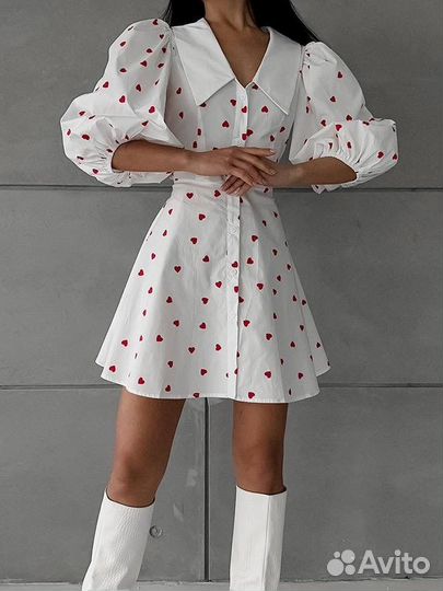 Платье Miu Miu с сердечками