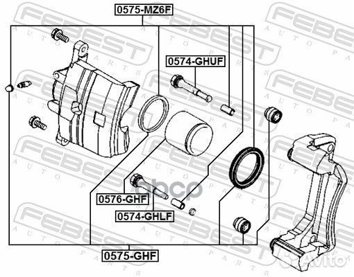 Втулка направляющая тормозного суппорта перед прав