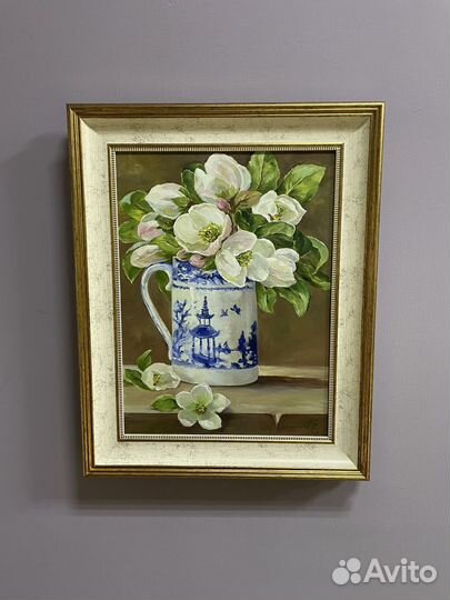 Картина маслом на холсте. Весенний букет