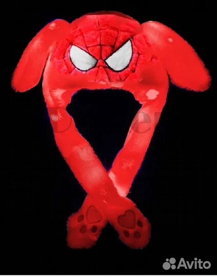 Шапка с двигающимися ушами человек паук