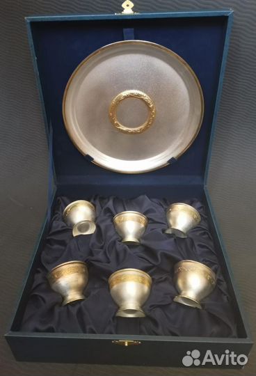 Винный набор.Мстерский ювелир. Мельхиор, серебро