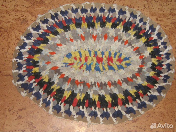 Ковёр домотканный старинный антураж 70x50