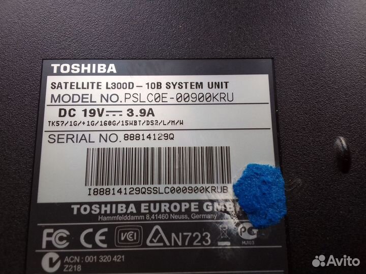 Toshiba Satellite l300d-10b 15.4