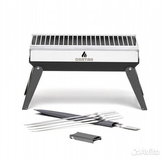 Мангал автомобильный в сумке с решеткой, шампурами