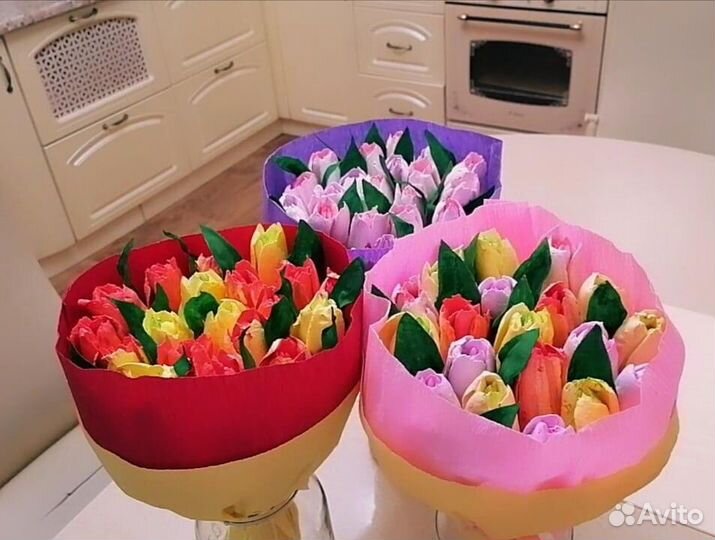 Сладкие букеты из зефира