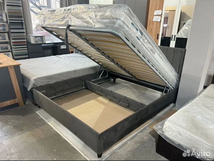 Кровать Жардин 160х200 с подъёмный механизм велюр