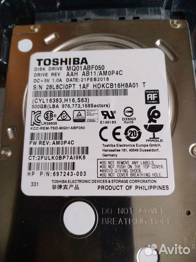 Toshiba 500 гб Внутренний жесткий диск