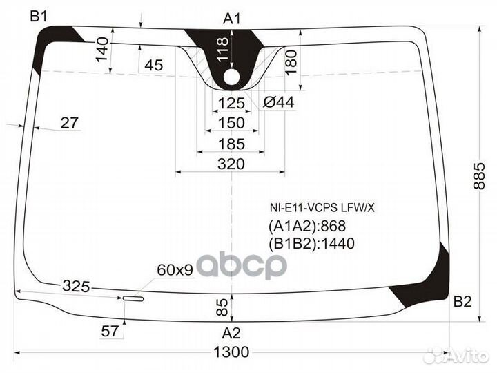 Стекло лобовое (Датчик дождя) Nissan Note 05-13