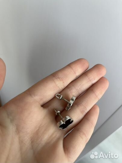 Серьги van cleef серебро