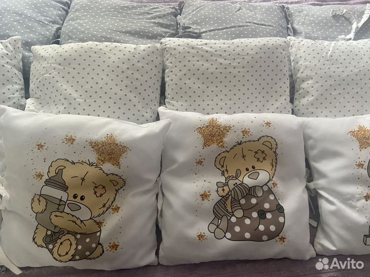 Бортики в детскую кроватку + балдахин