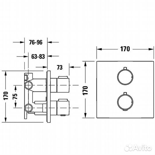 Термостатический смеситель для скрытой установки