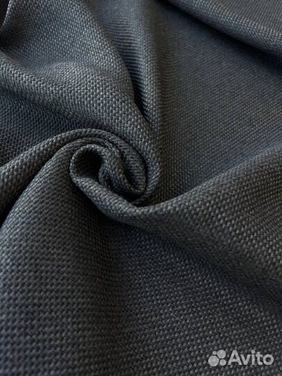 Шторы блэкаут рогожка (тёмный графит)