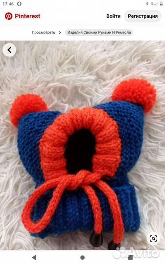 Шапка, шарф с аппликацией на животных