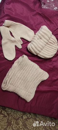 Шапка, снуд и варежки