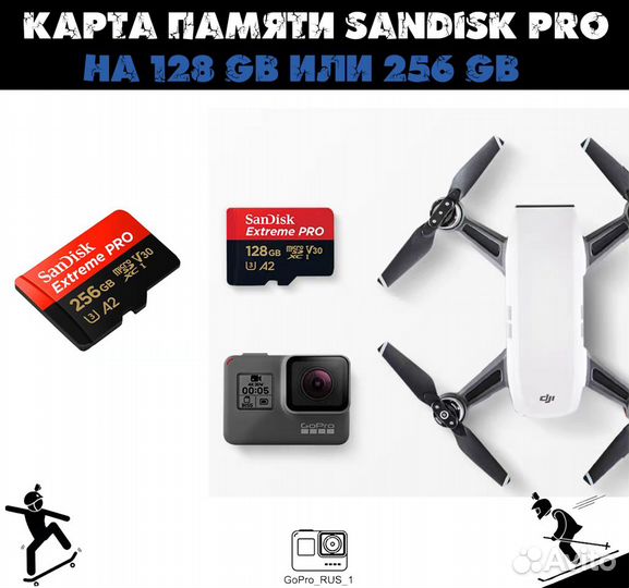 Карта памяти SanDisk PRO на 128 GB или 256 Gb